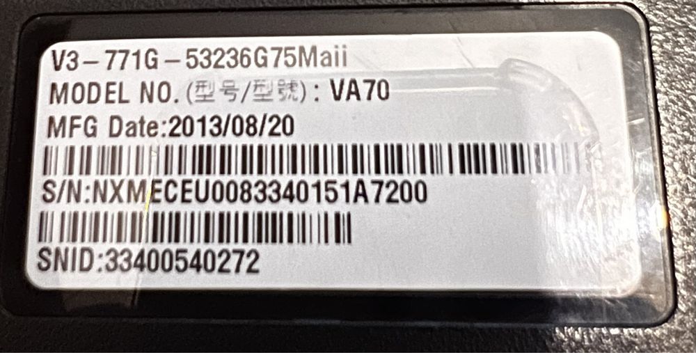 Ноутбук Acer Aspire V3-771 | i5 | 8GB RAM | SSD + HDD | GT 740M (4GB)