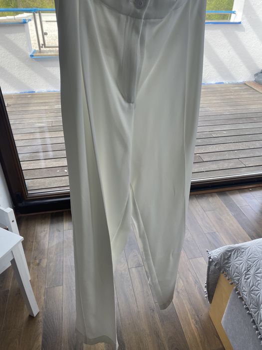 Komplet biały spodnie szerokie i bluzka mama Komunia lub inne okazje