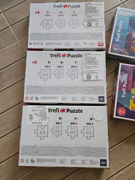 Пазли трефл trefl 5+ 6+ трансформери динозаври тачки