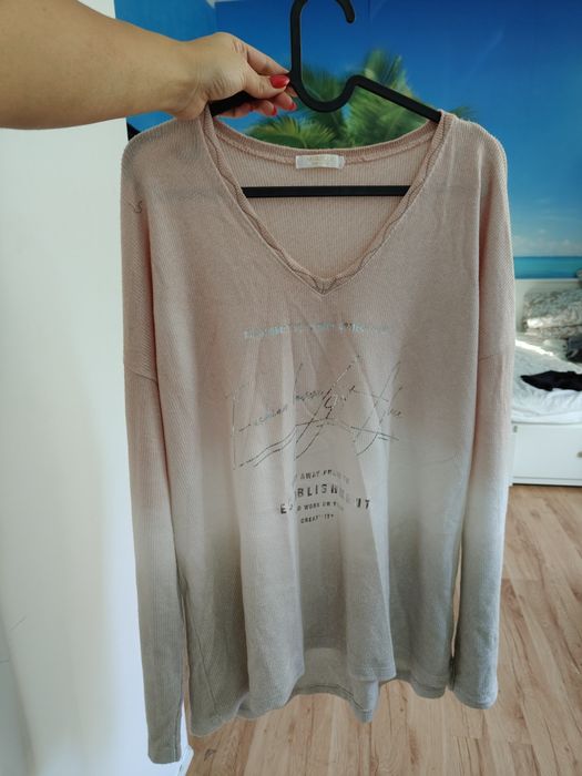 Sweter ombre uniwersalny L XL pudrowy
