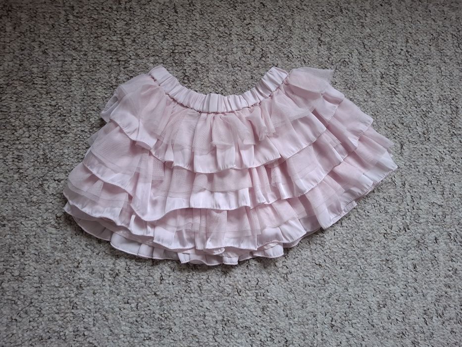 spódniczka 122cm falbanki tiulowa cekiny