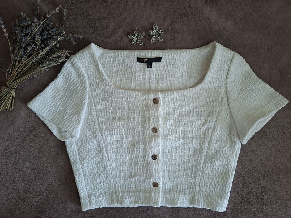 Блуза-топ, кроп-топ з твіду maje