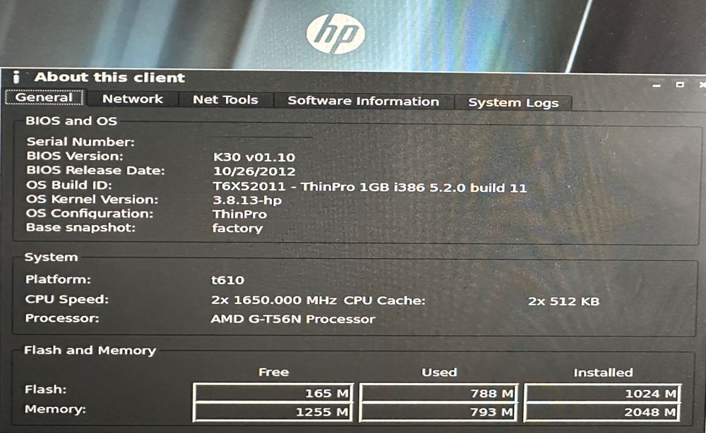 Тонкий клієнт HP T610 AMD G-Series  2GB RAM 1GB/4GB FLESH