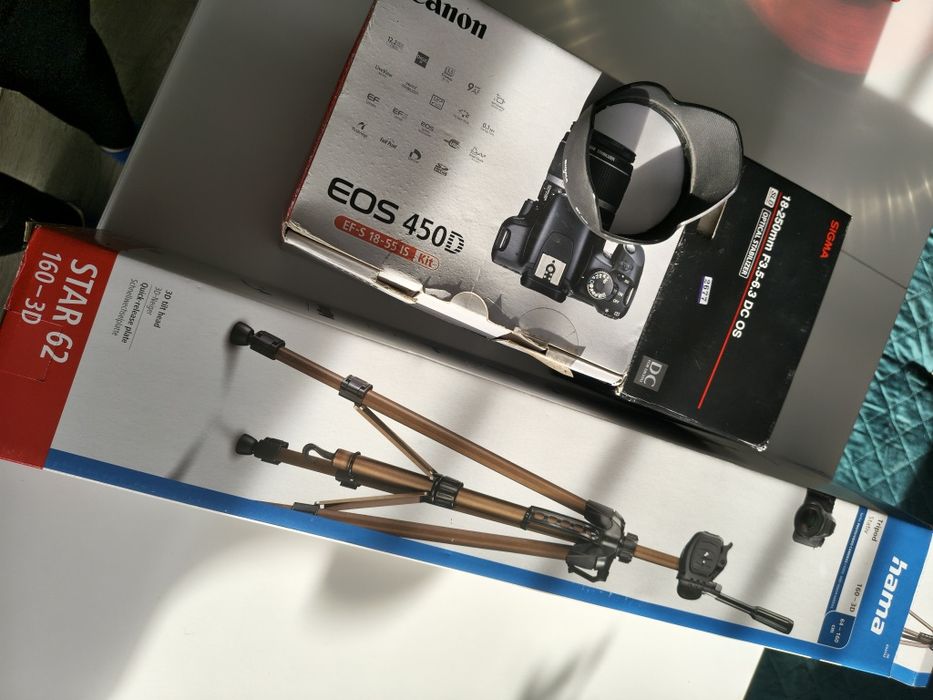 Canon 450d EF-S 18-55 Kit + obiektyw sigma 18-250mm + dodatki