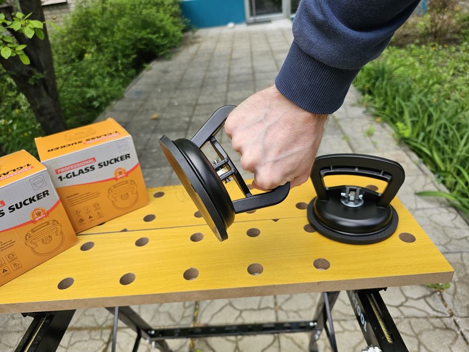 Присоска монтажная вакуумная Метал. На 40кг Мягка резина Широкая ручка