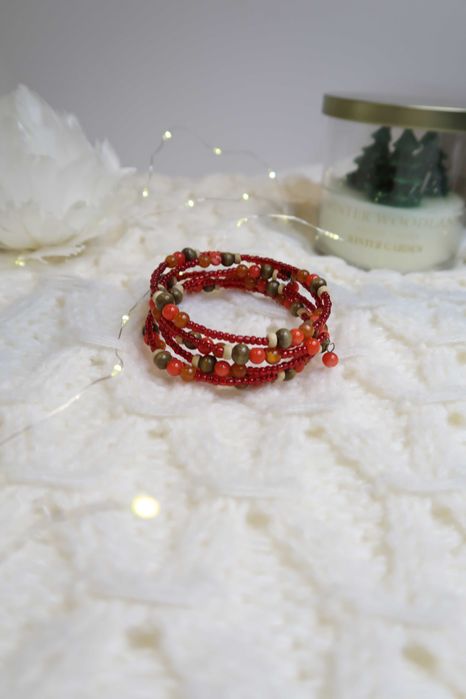 Bransoletka koraliki boho drewno handmade ręcznie robiona etno 22