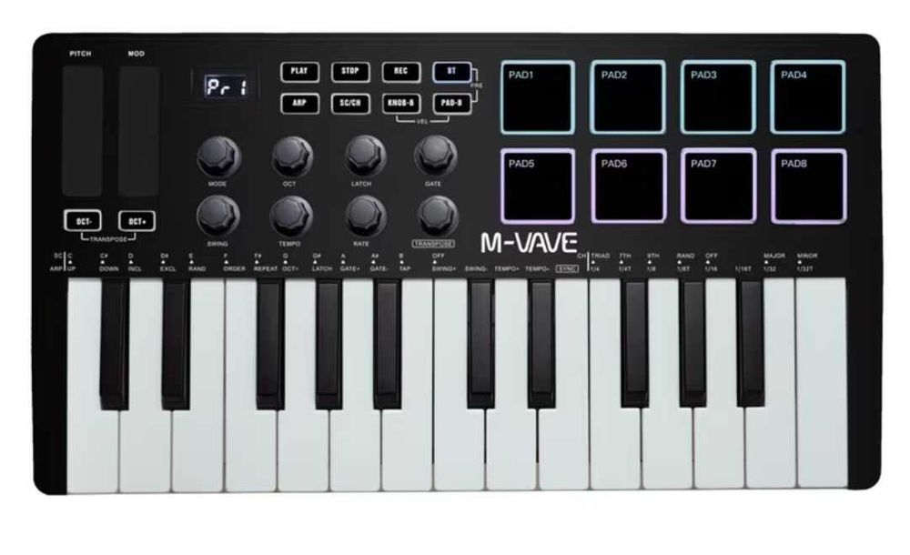 Міді-клавіатура MIDI-контролер M-VAVE SMK-25 Bluetooth
