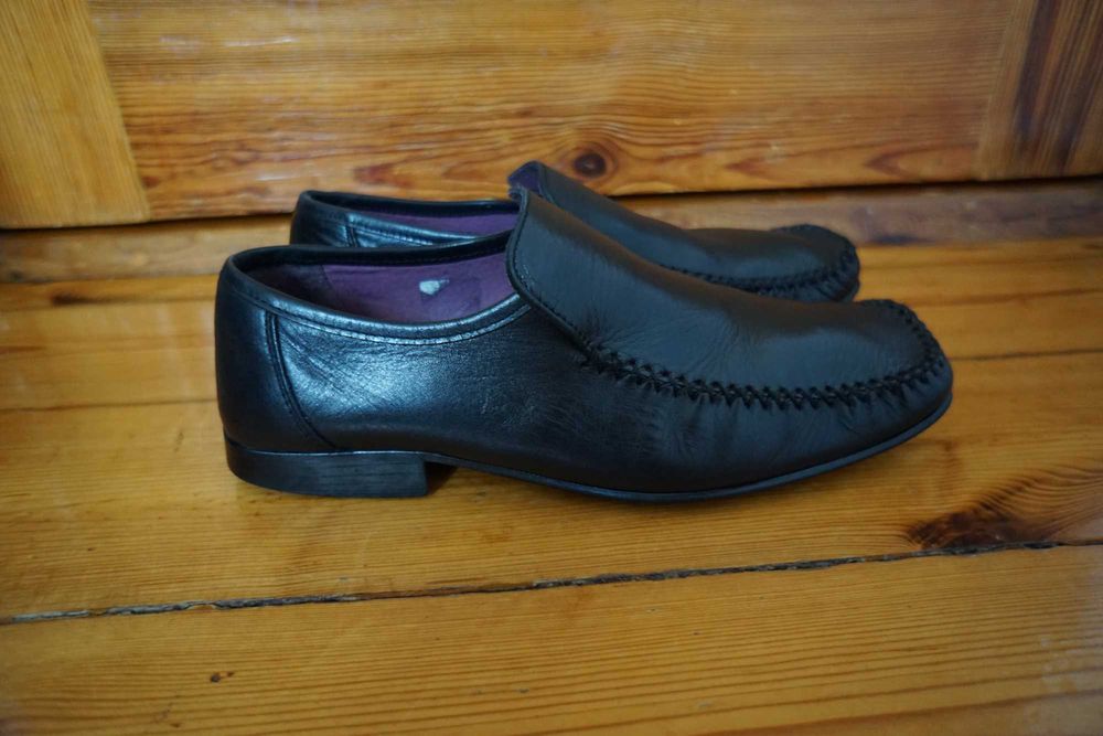 Urbane buty męskie półbuty mokasyny skóra 42 41 dł 27 cm