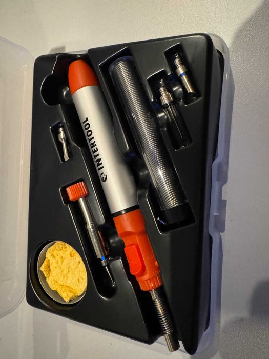 Газовий пальник 12 мл, комплект аксесуарів 7 од. INTERTOOL GB-0005