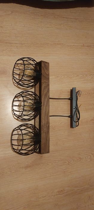 Milan Lampa wisząca loft drewno metal