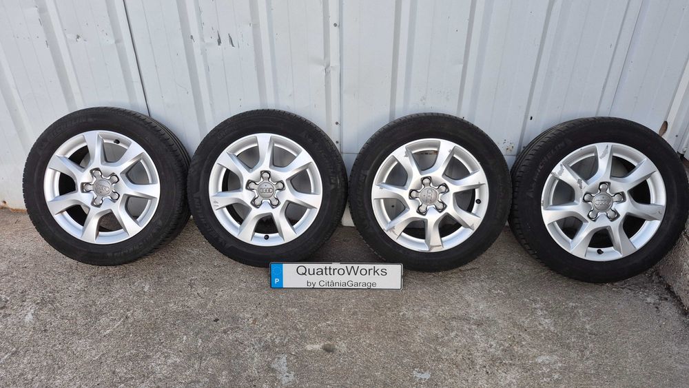 4 Jantes Originais Audi 16 Polegadas 5x112 ET42 7Jx16 + pneus 205/55 R16 Michelin meio piso