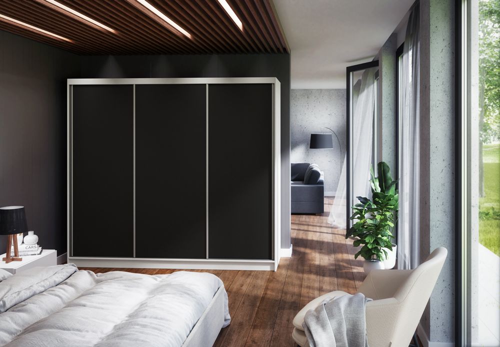 Szafa przesuwna 240 cm trzydrzwiowa bez lustra do sypialni do salonu