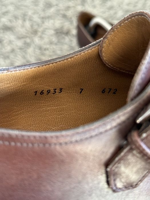 GRAVATI Mens Black Leather Derby Shoes size 7  41 26.5 см