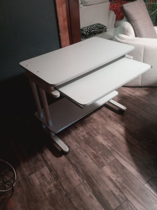 Biurko komputerowe na kółkach, wózek pod komputer | jasny szary | 5szt