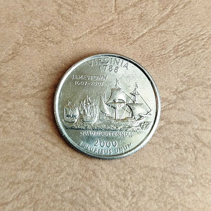 Moneta ćwierć dolara -Virginia (quarter dollar), rok 2000.