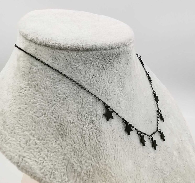 Celebrytka czarna stal chirurgiczna gwiazdki