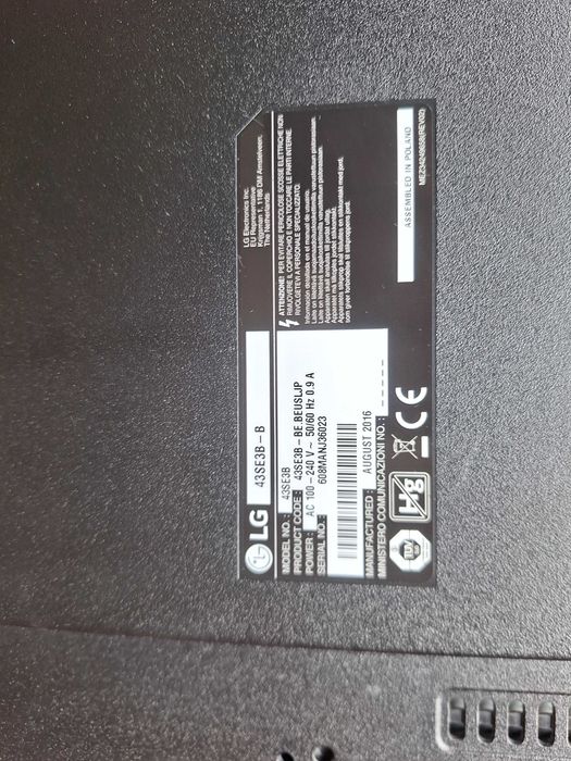 Monitor LG 43SE3B-B / 43" Class LED display / 1080p (Full HD) Ano 2016