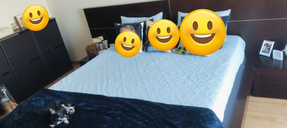 Cama casal mogno