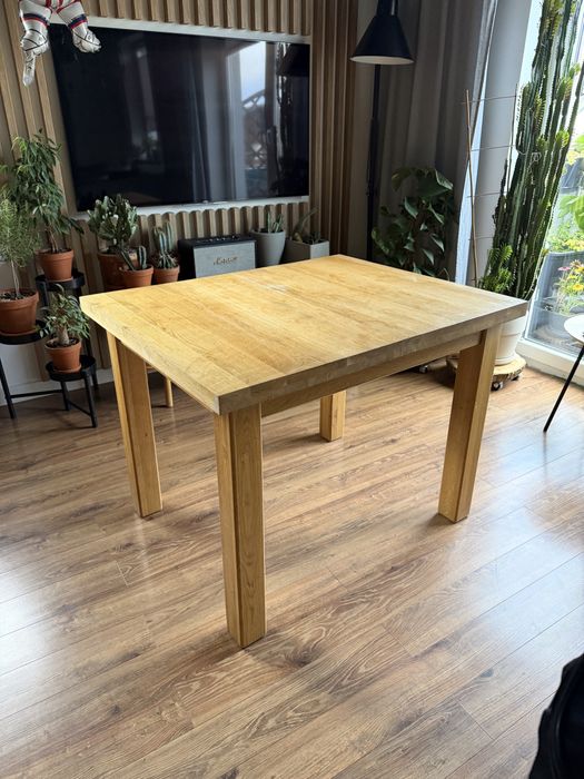 Dębowy stol 100x80 plus dokladka
