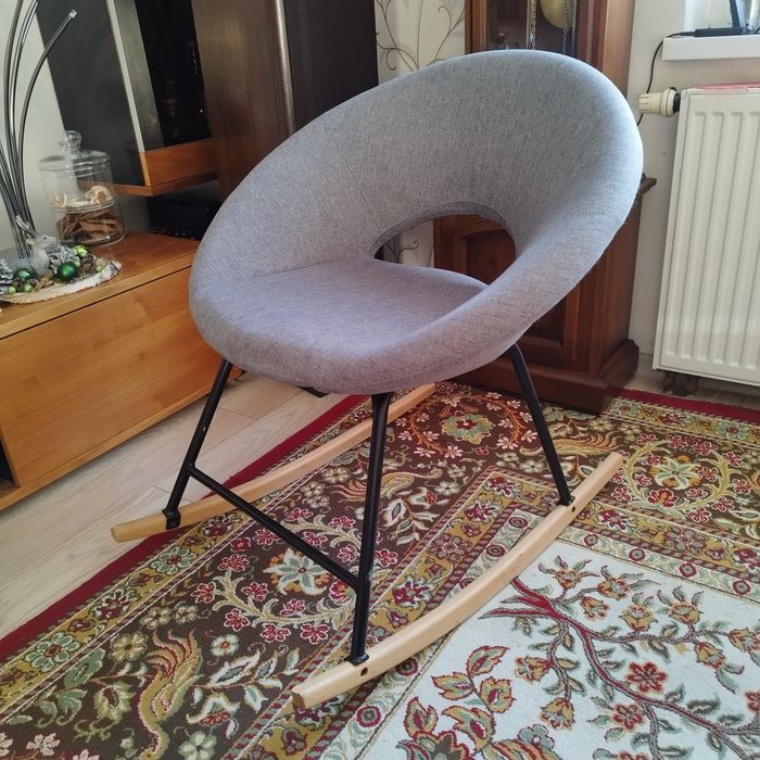 Fotel bujany szary