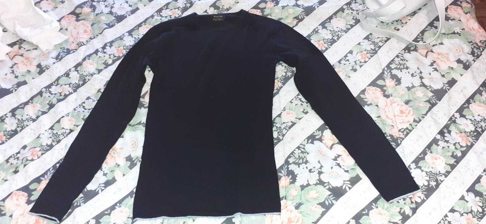 Camisola fina Slim Fit Preto- Massimo dutti