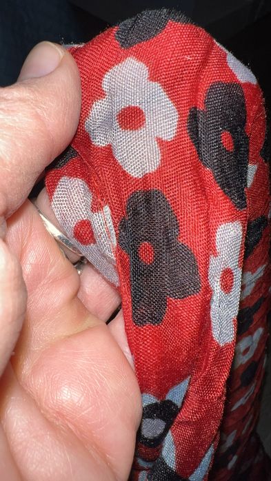 Szal apaszka damska zgaszona czerwien