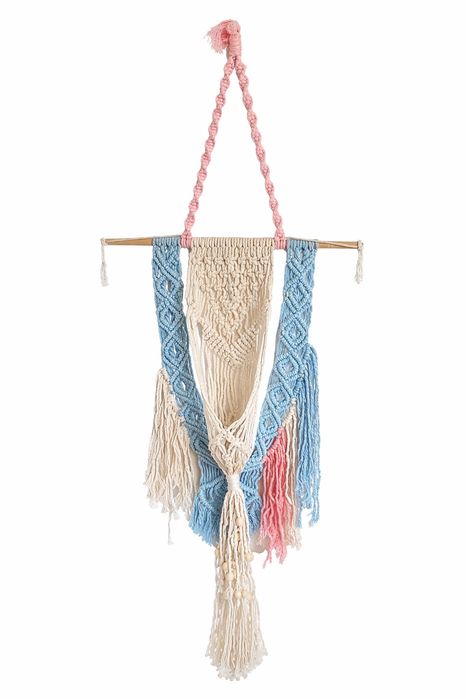 Makrama kwietnik wiszacy na doniczke boho handmade duzy 117 cm