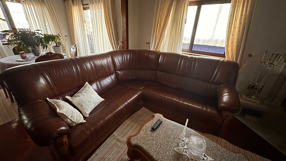 Sofa de Canto em Pele Italiana