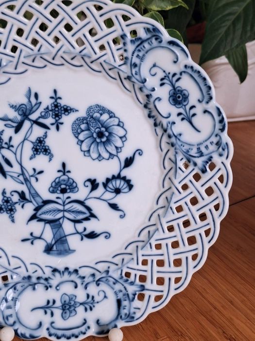 Śliczna patera Miśnia Teichert wzór cebulowy