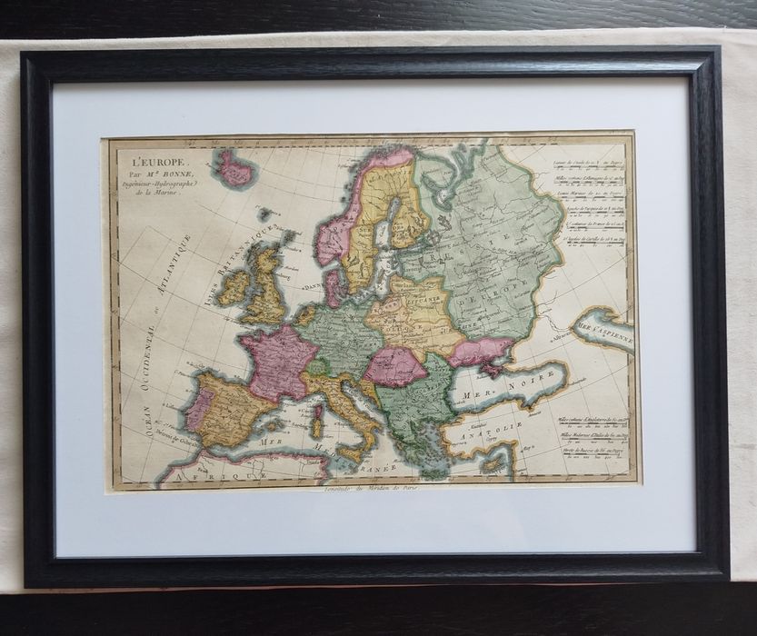 Mapa Europy z XVIII wieku.