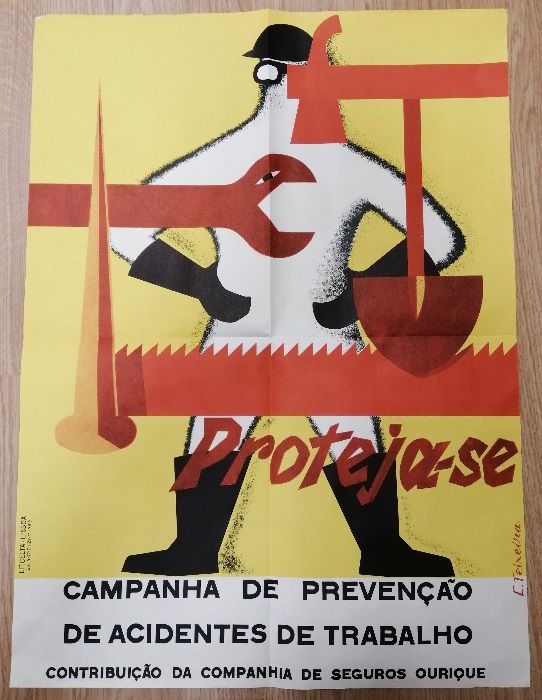 Cartaz da Companhia de Seguros OURIQUE , ano de 1959