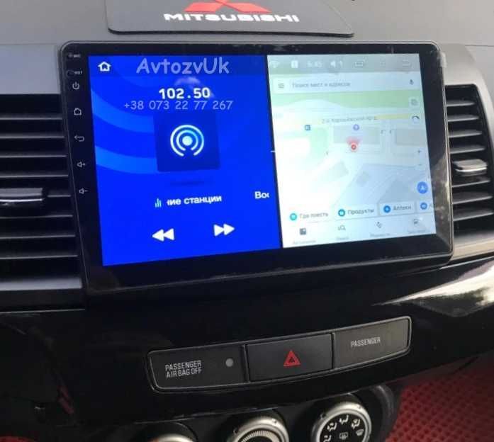 Магнитола LANCER 10 Mitsubishi Х 9 GPS Tesla 2 дин CarPlay Android 15