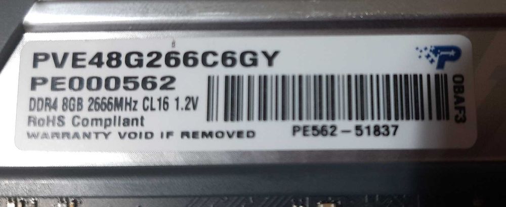 Оперативна пам'ять ОЗУ,ОЗП Patriot DDR4-2666 8GB PC4-21300 Viper Elite