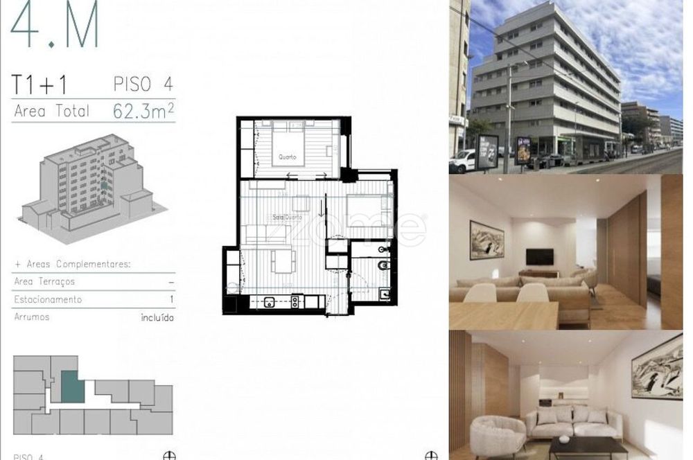 Apartamento T1+1 em Matosinhos Sul