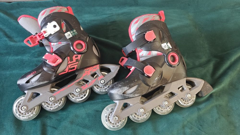 Rolki Oxelo Play 5 ze świecącymi kółkami. Roz 28-30