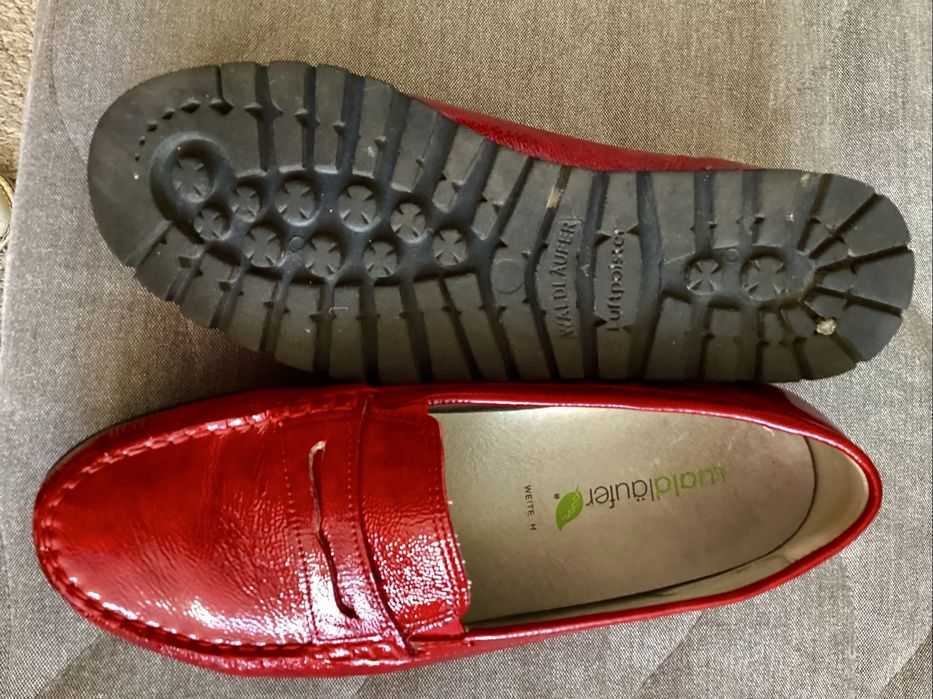 Mokasyny damskie Taipei Rot Waldlaufer skóra lakirowana czerwone