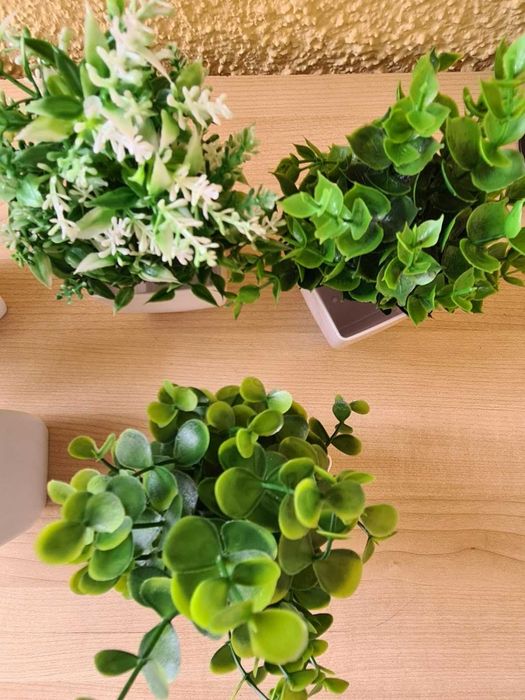 Sztuczne kwiaty z doniczkami 6 szt. zestaw roślin sztucznych