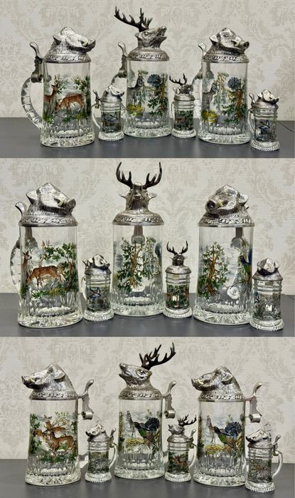 Коллекционный пивной бокал с крышкой из пищевого олова BMF GDR Германи