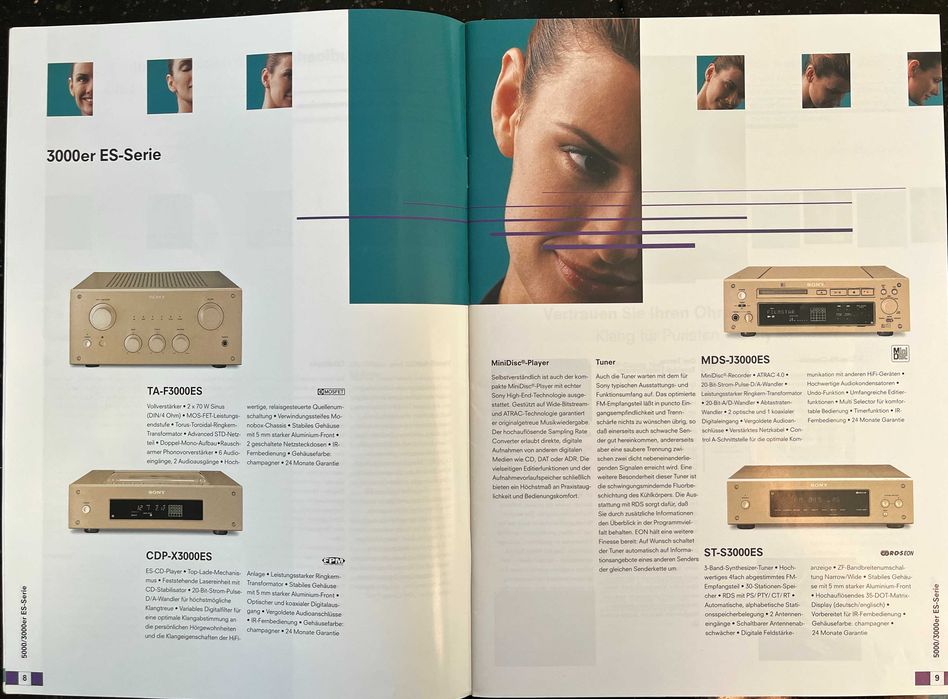 SONY 1997/1998 RARYTAS - SERIA ES Prospekt Katalog HI-END