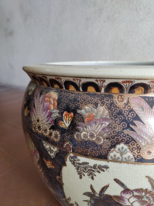 Vaso Grande de Porcelana Estilo Satsuma