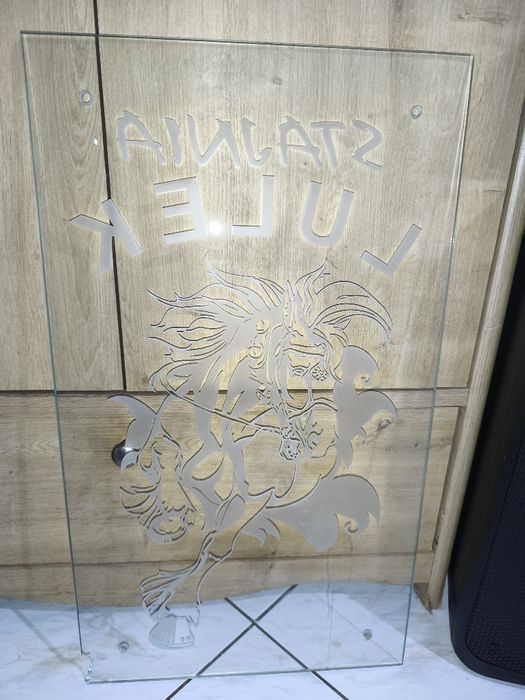 Duży Szyld Szkło szyba Grawer Stajnia