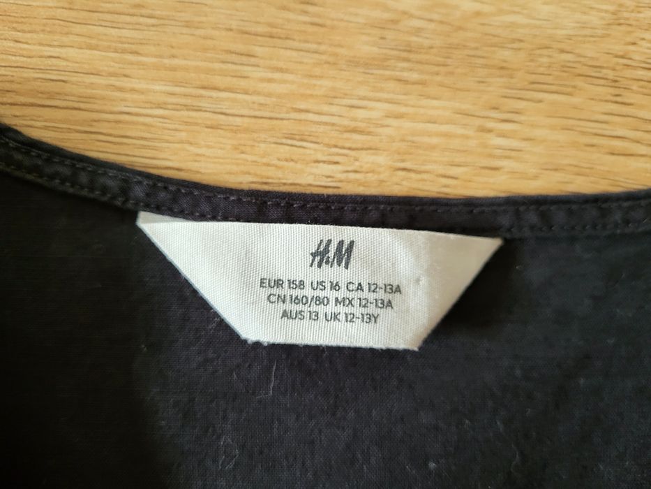 H&M 158 sukienka czarna bawełna