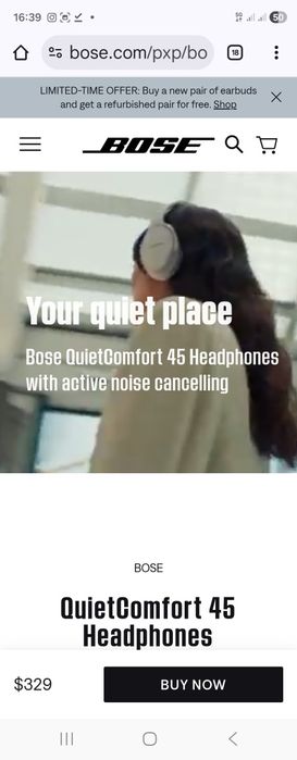 Bose QuietComfort 45 Auscultadores sem fios Bluetooth com cancelamento