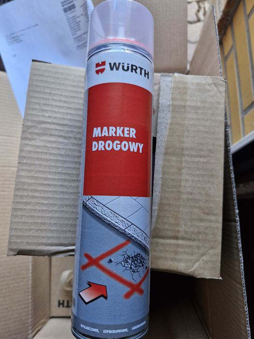 Marker, spray WURTH 600ml drogowy, geodezyjny różowy neonowy