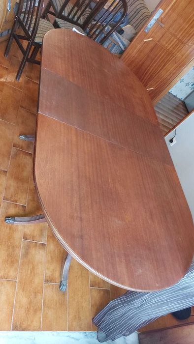 Mesa Oval Sala Jantar (Madeira, estilo Inglês) 160/200x100x74 cm