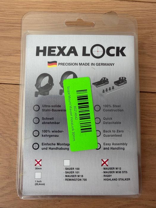 оригінальне швидкозмінне кріплення HEXA LOCK Mauser/Sauer 30 мм
