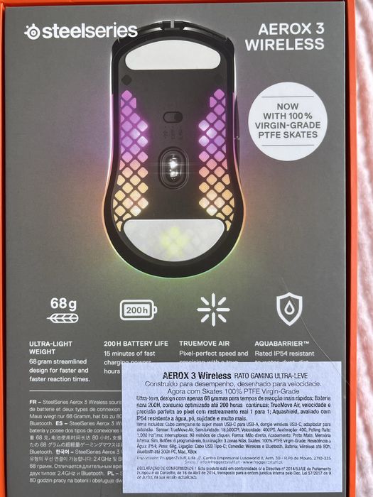 Rato Wireless SteelSeries Aerox 3 Black (Ultra Leve / Como Novo)