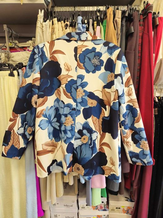 Marynarka Kwiaty niebieska Plus size Italy !!!