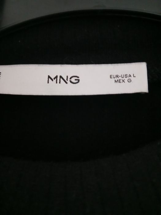 Лонгслів Mango MNG з довгим рукавом, чорний , розмір L
