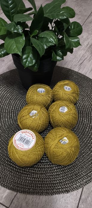 Włóczka kordonek Snehurka 100% bawełna kolor oliwkowy